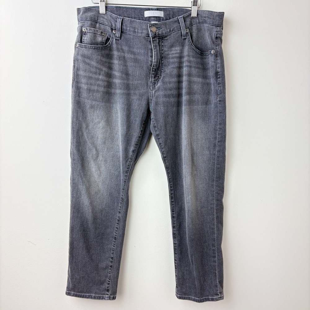 Ash & Erie Straight Jeans Mens 34x26 Concrete Gray Grey Slim Fit Denim Stretch